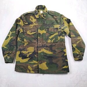 Vintage M52 Green Camo US Army Quilted Lined Field Jacket Men's Size Small‎